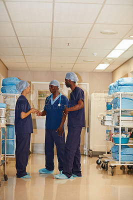 Buy stock photo Full length shot of medical staff in a hospital