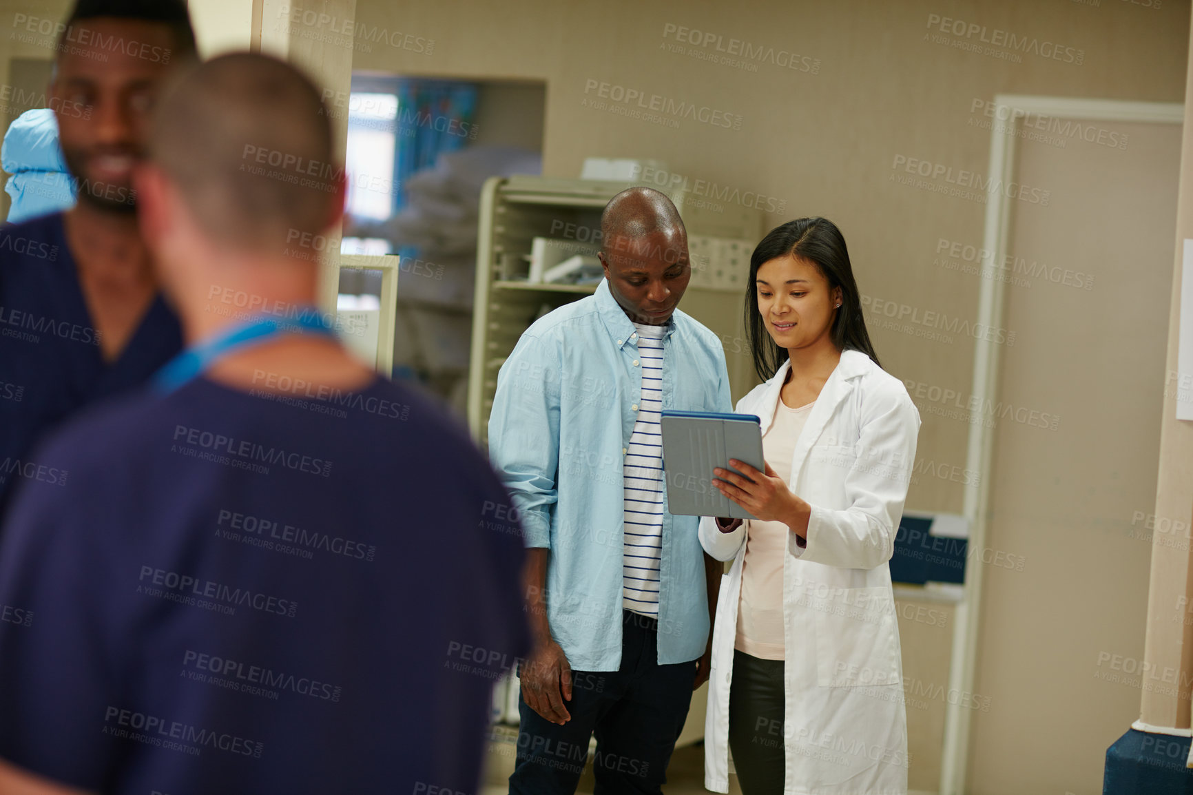 Buy stock photo Shot of a doctor working in a hospital