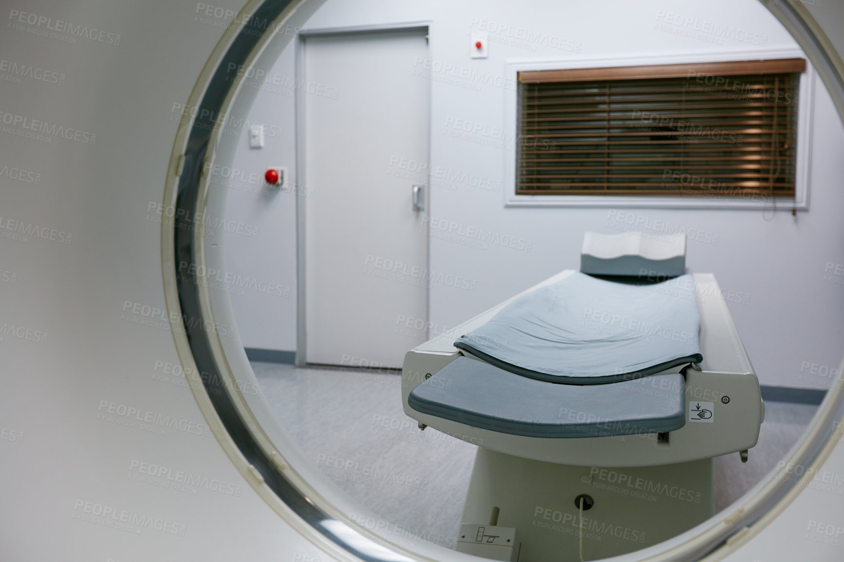 Buy stock photo Shot of a an MRI room in a hospital