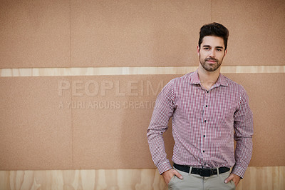Buy stock photo Portrait of a young businessman at the office