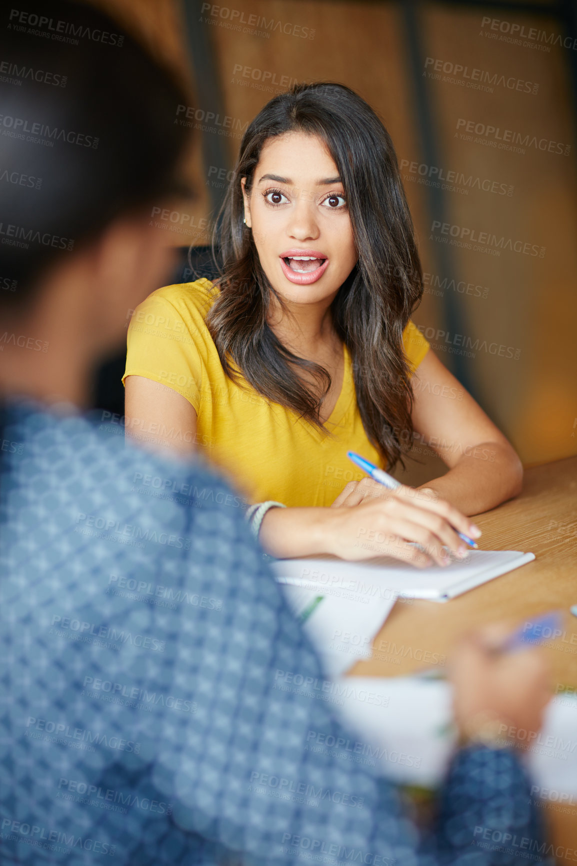 Buy stock photo Cropped shot of a businesswoman sitting in a meeting