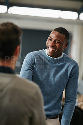 Buy stock photo Cropped shot of two businessmen shaking hands