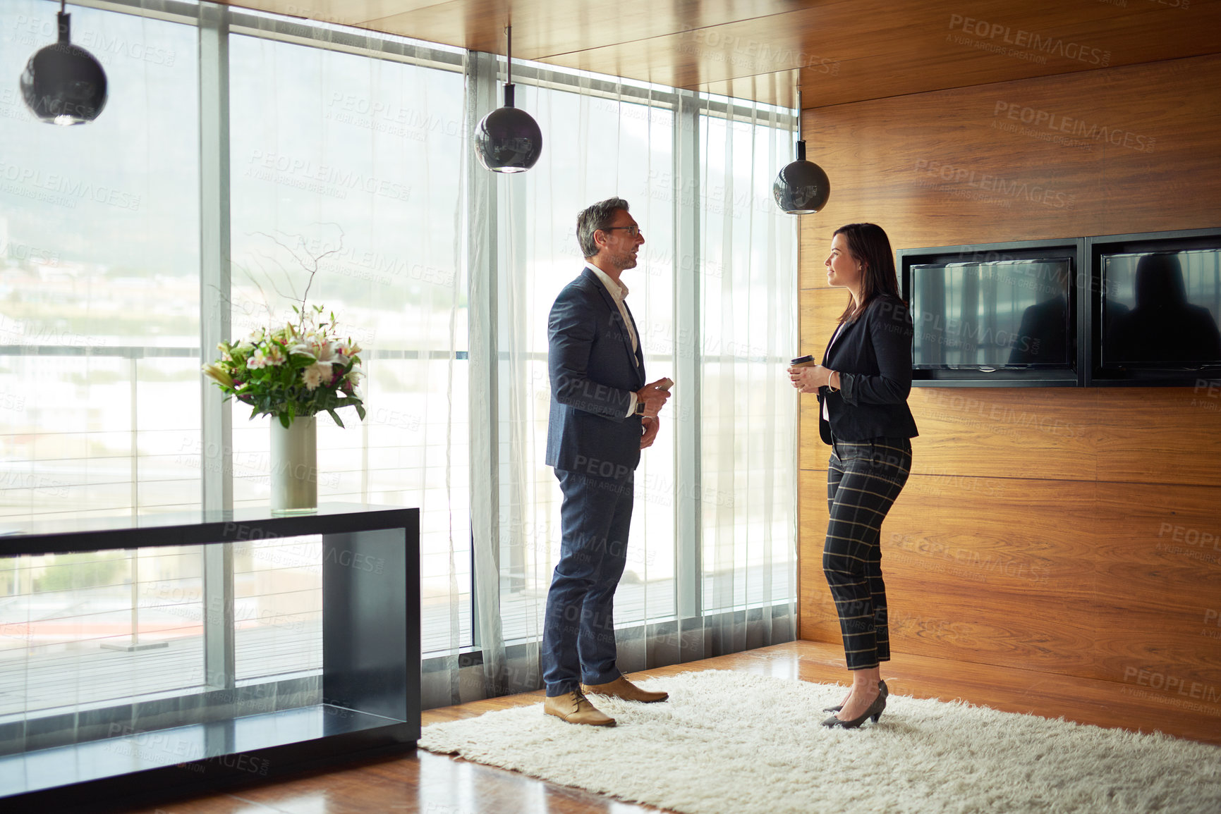 Buy stock photo Discussion, investor or businesswoman in boardroom for meeting, conversation or collaboration for loan. Teamwork, talking or financial manager planning for growth, feedback report or project funding 