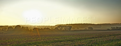 Buy stock photo Farmland in springtime - Jutland, Denmark