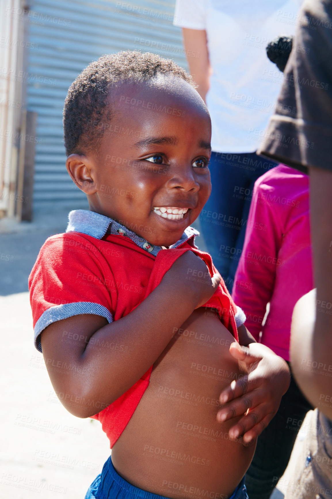 Buy stock photo Cropped shot of a young child at a community outreach event