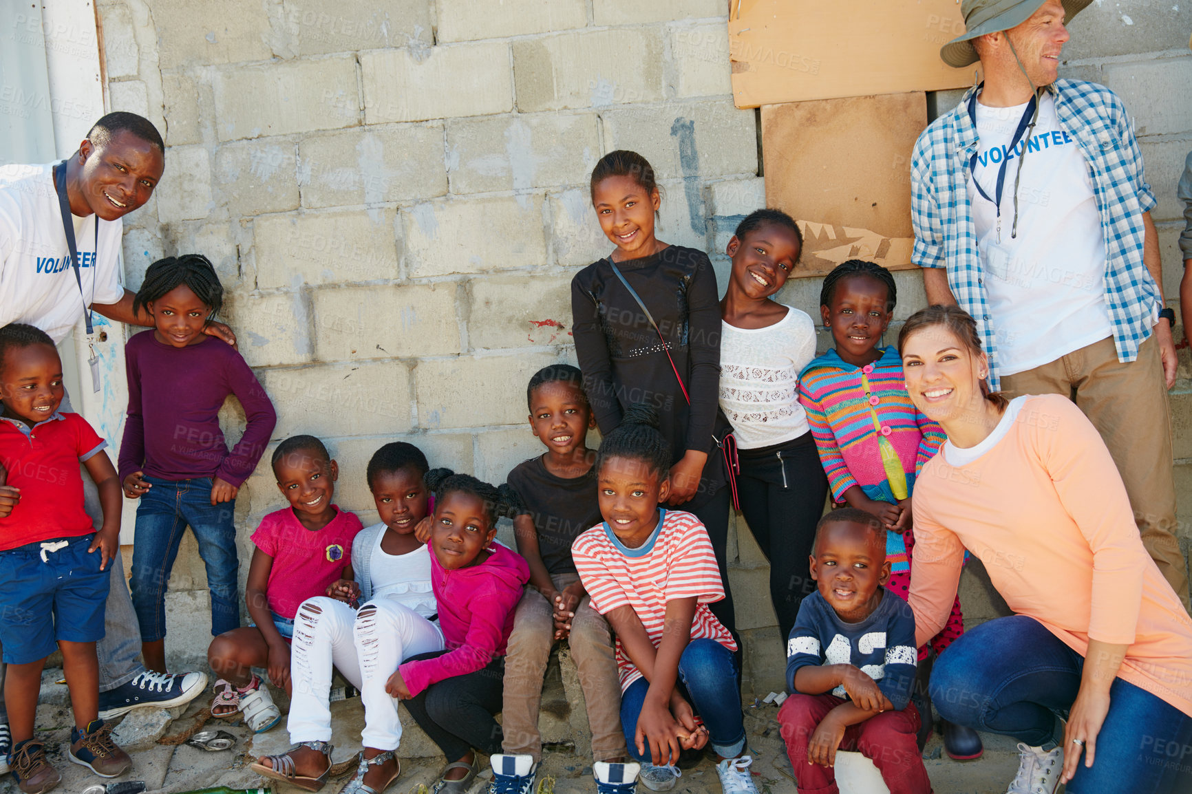 Buy stock photo Portrait of kids at a community outreach event