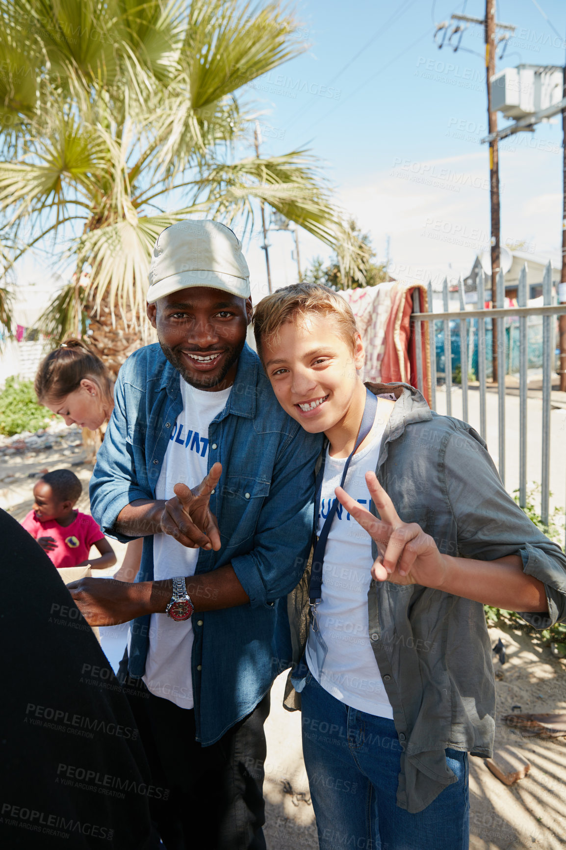 Buy stock photo Cropped shot of volunteer workers