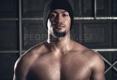 Buy stock photo Cropped portrait of a muscular man