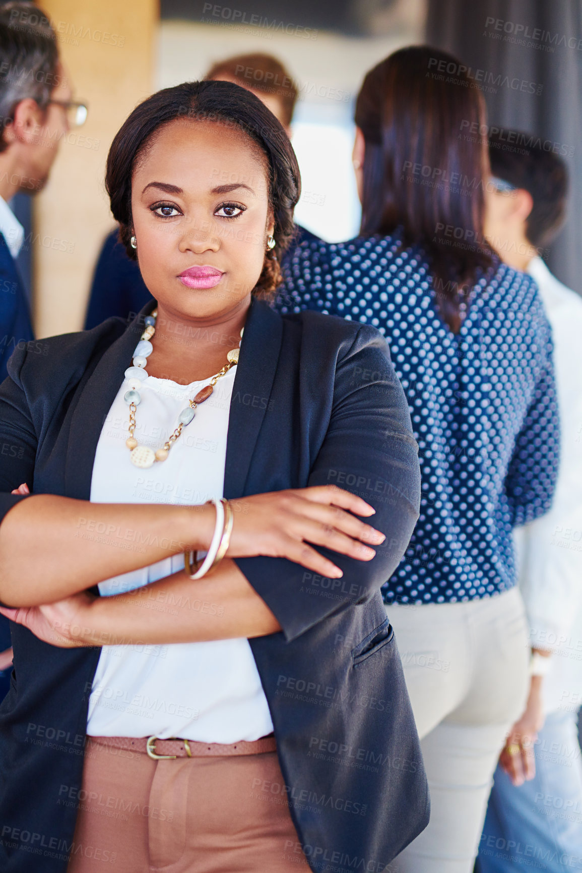 Buy stock photo Office, crossed arms and portrait of business woman with confidence, company for pride and smile. Political advisor, government and person for professional career, job opportunity and teamwork