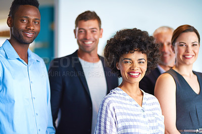 Buy stock photo Cropped portrait of a group of businesspeople