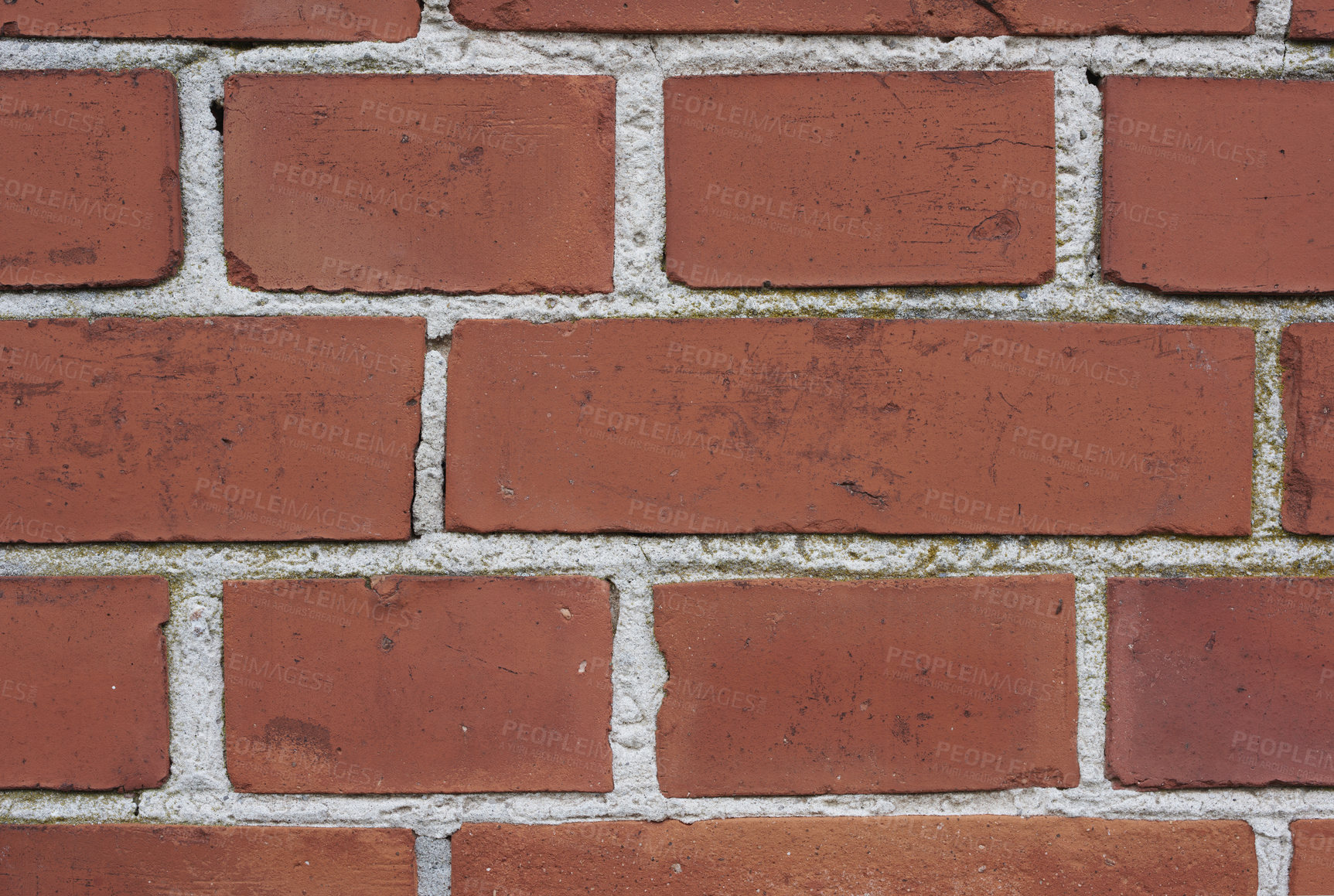 Buy stock photo Closeup of a red brick wall of a house or home. Background of clean, modern, rustic, building and masonry. Historic housing design for detail and concept of an urban structure outside with copyspace