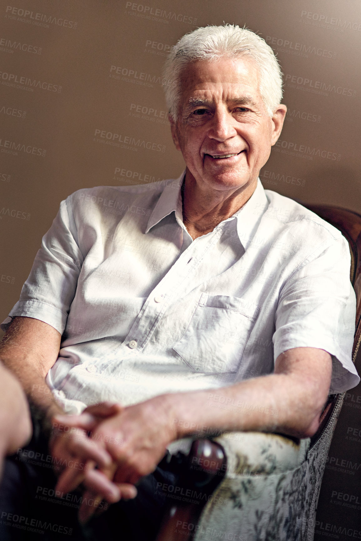 Buy stock photo Portrait of a senior man at home