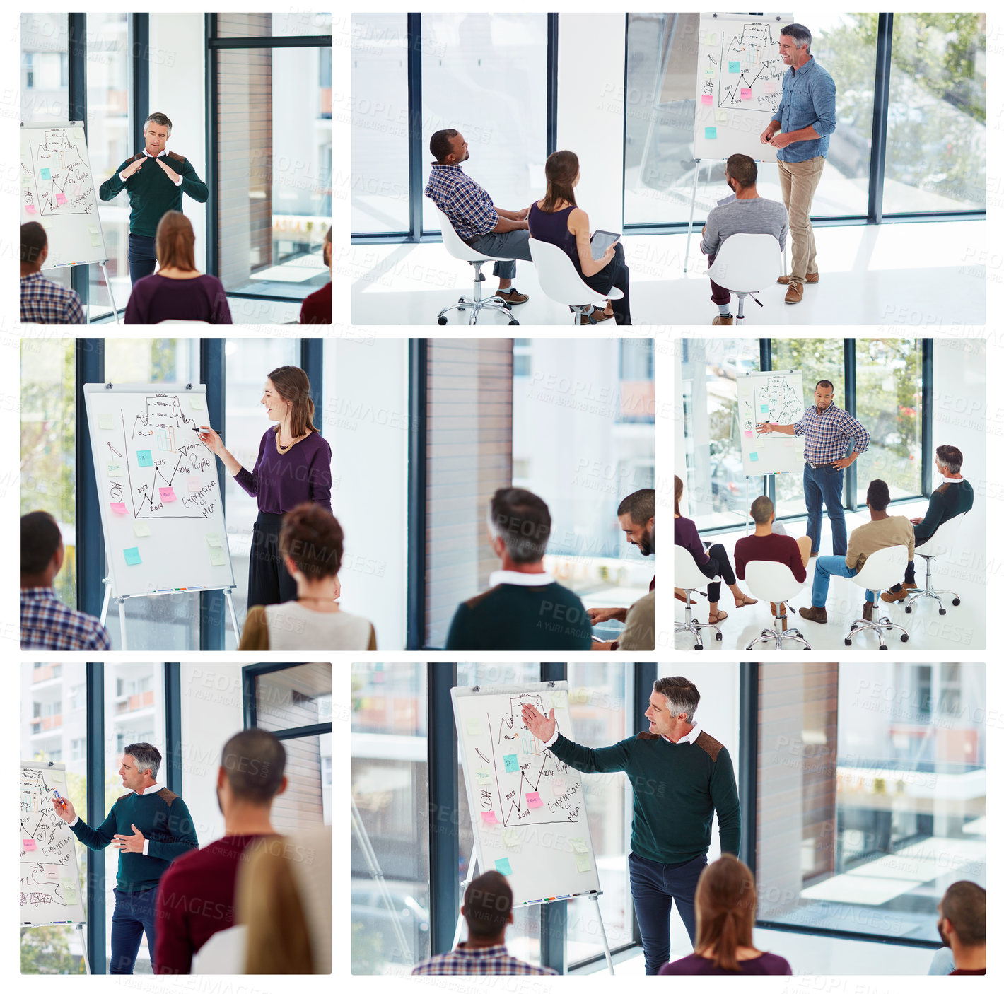 Buy stock photo Composite image of businesspeople meeting in the boardroom