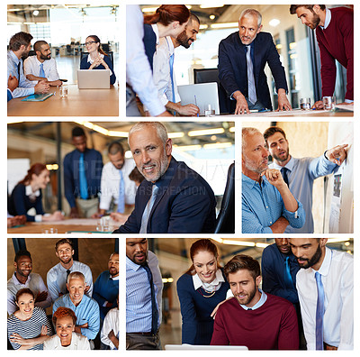 Buy stock photo Composite image of businesspeople working in the office