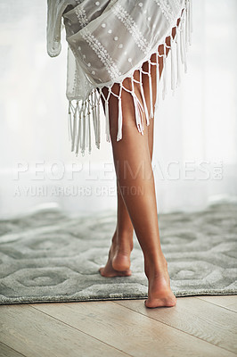 Buy stock photo Rearview shot of a young woman's gorgeous legs