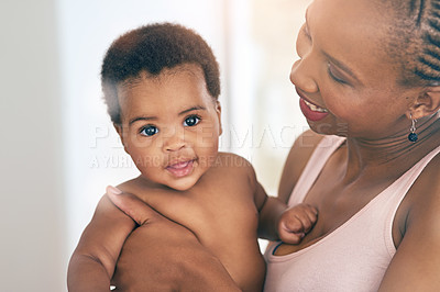 Buy stock photo Shot of a mother bonding with her adorable baby girl