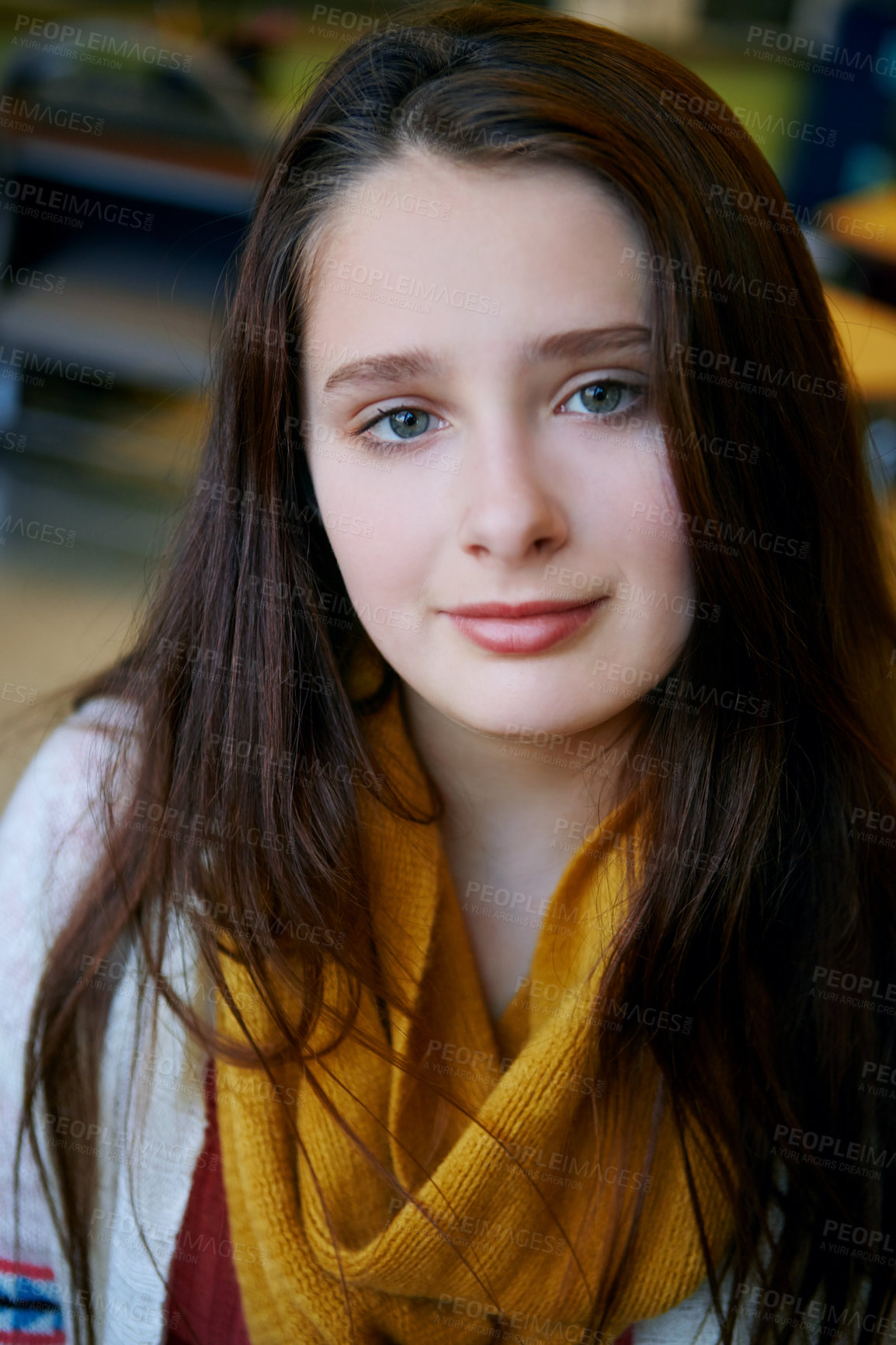 Buy stock photo Portrait of a confident elementary student at school