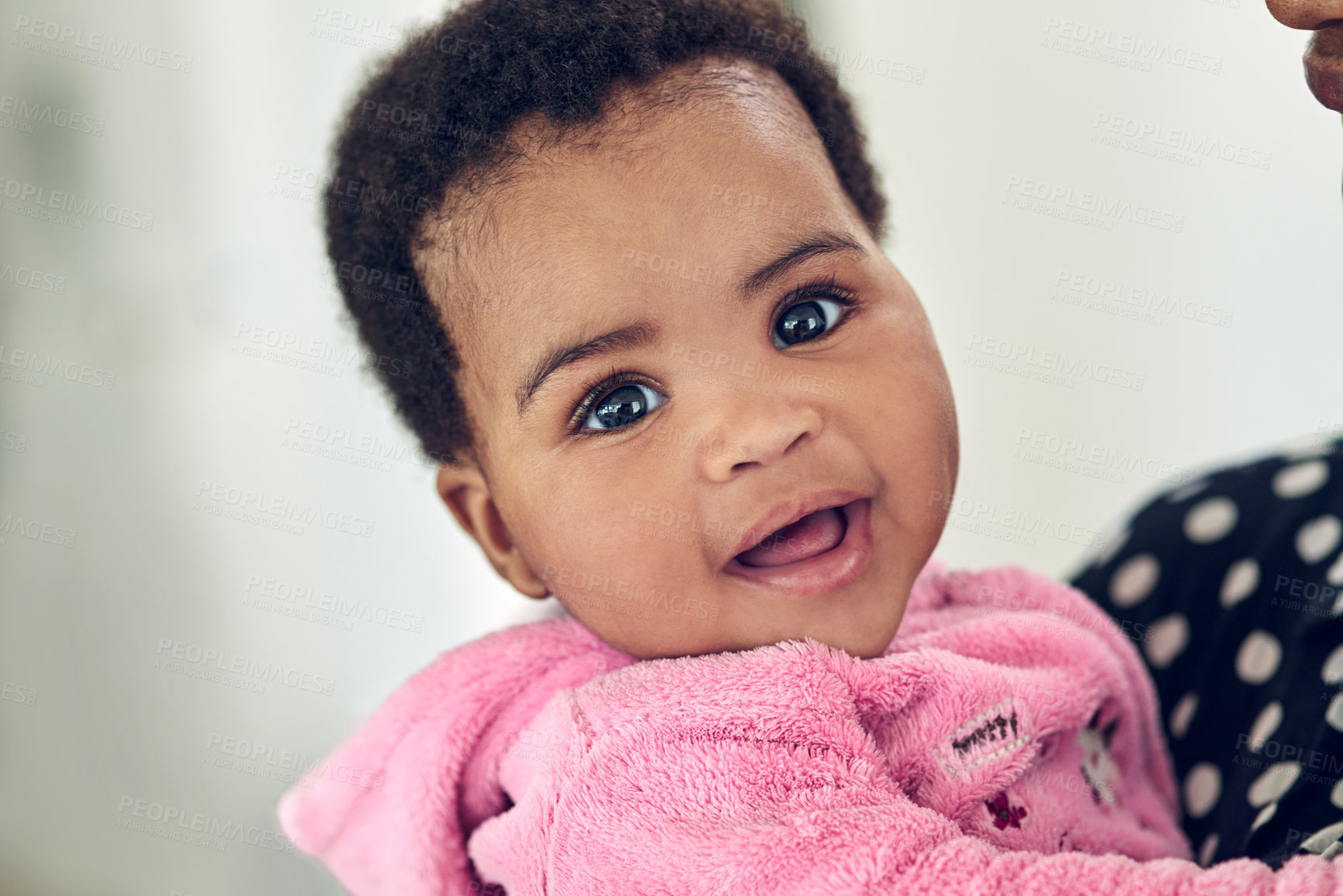 Buy stock photo Portrait of a smiling baby girl