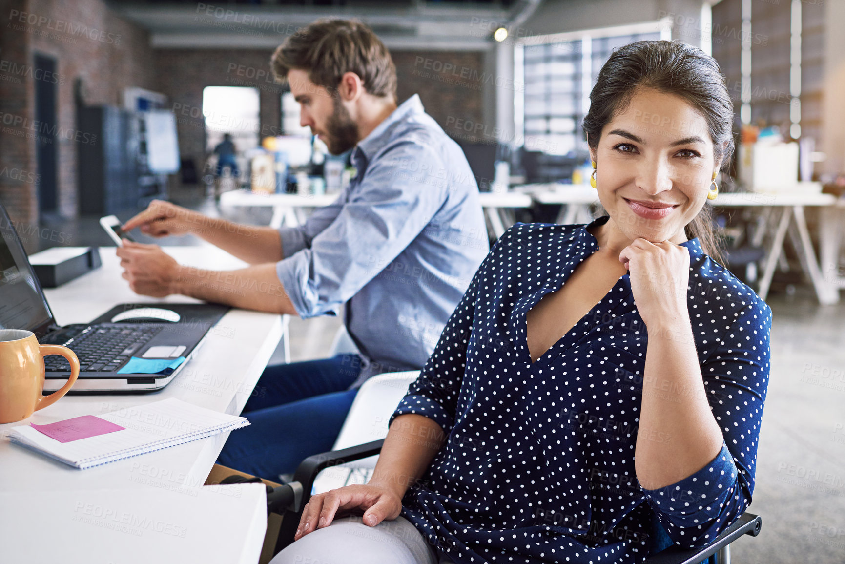 Buy stock photo Cropped shot of a creative businessperson working in the office