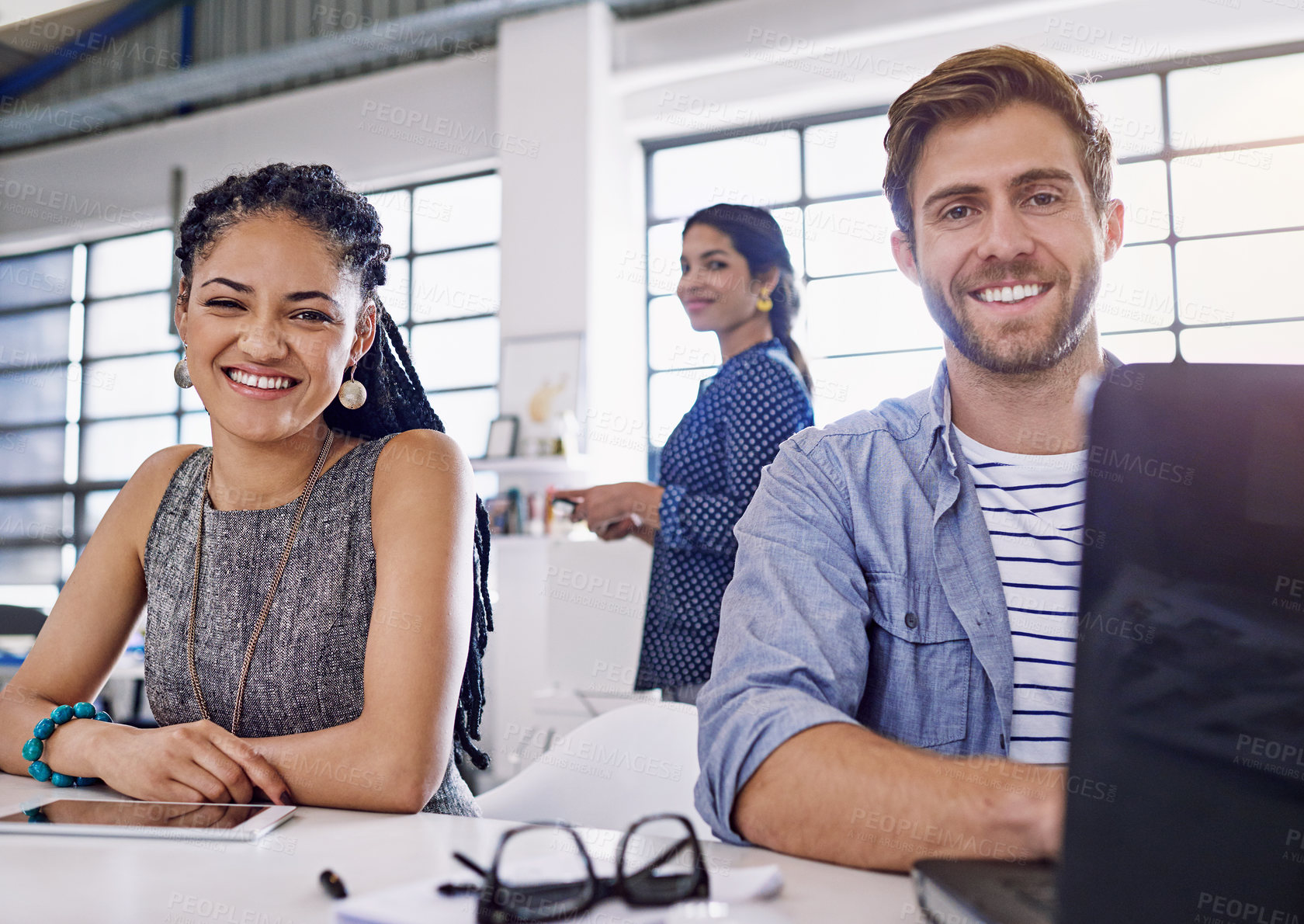 Buy stock photo Cropped shot of a creative businessperson working in the office