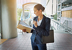 Brushing up on her way to a meeting