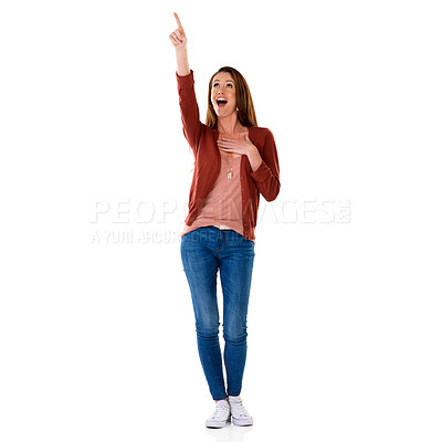 Buy stock photo Studio shot of a young woman isolated on white