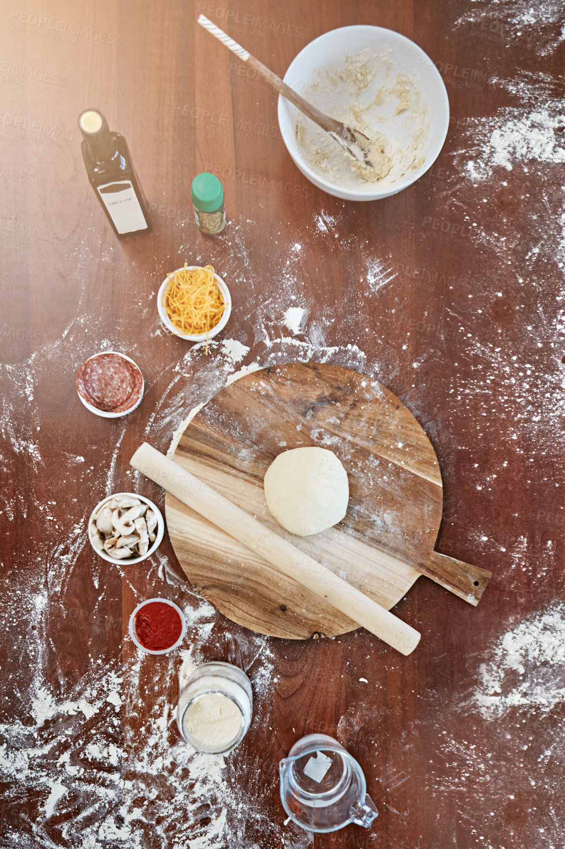 Buy stock photo High angle shot of food being prepared at home