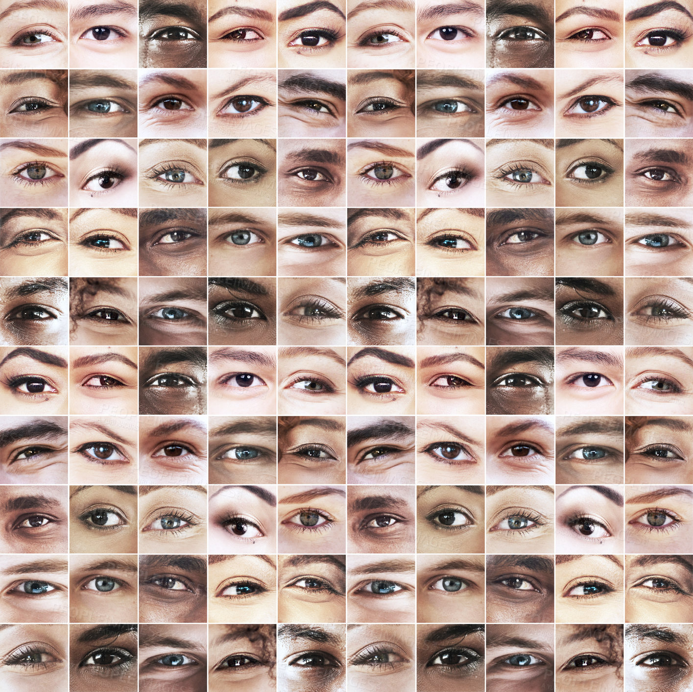 Buy stock photo Composite image of an assortment of people’s eyes
