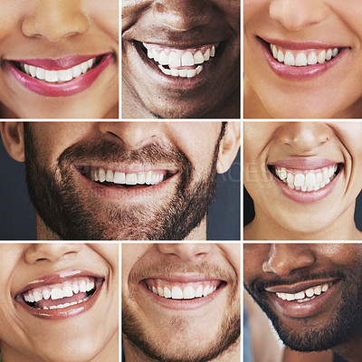 Buy stock photo Composite image of an assortment of people smiling