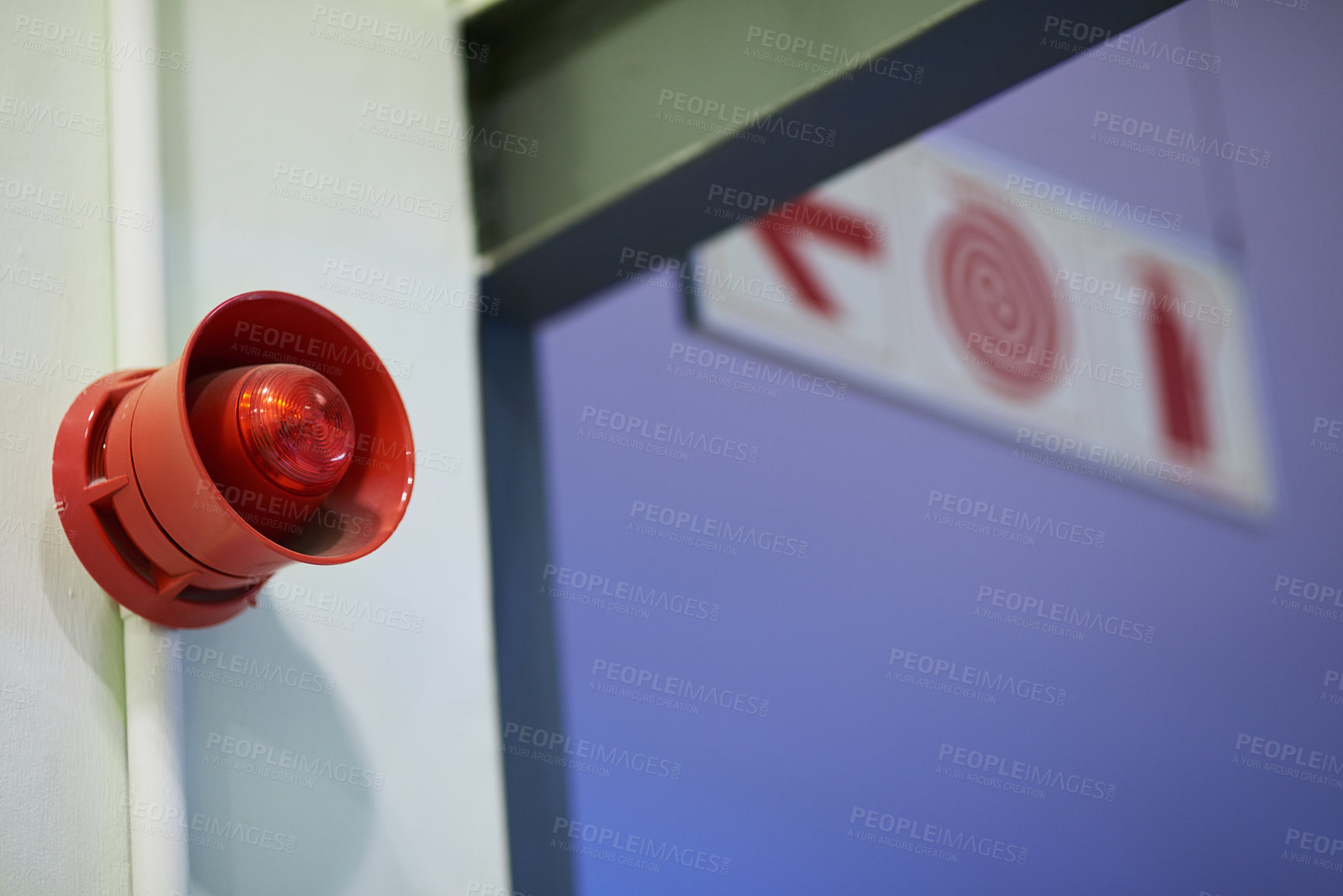 Buy stock photo Shot of a siren speaker on a wall