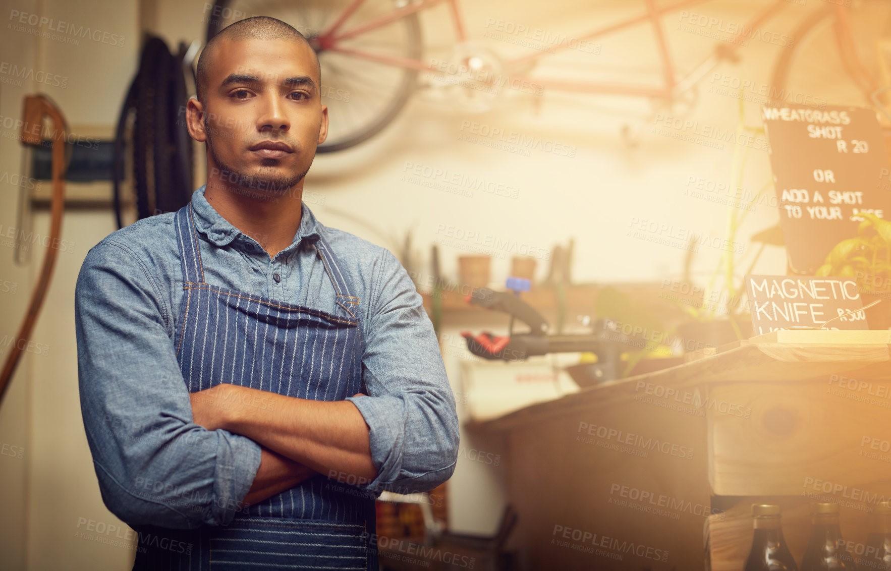 Buy stock photo Portrait of an ambitious young small business owner