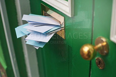 Buy stock photo Cropped shot of letters in a letter box