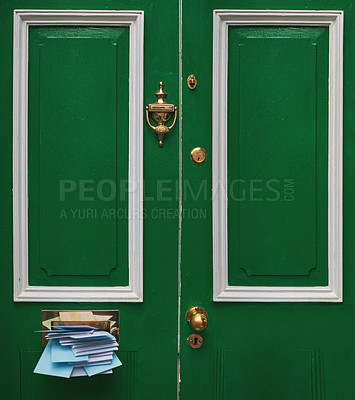 Buy stock photo Cropped shot of letters in a letter box