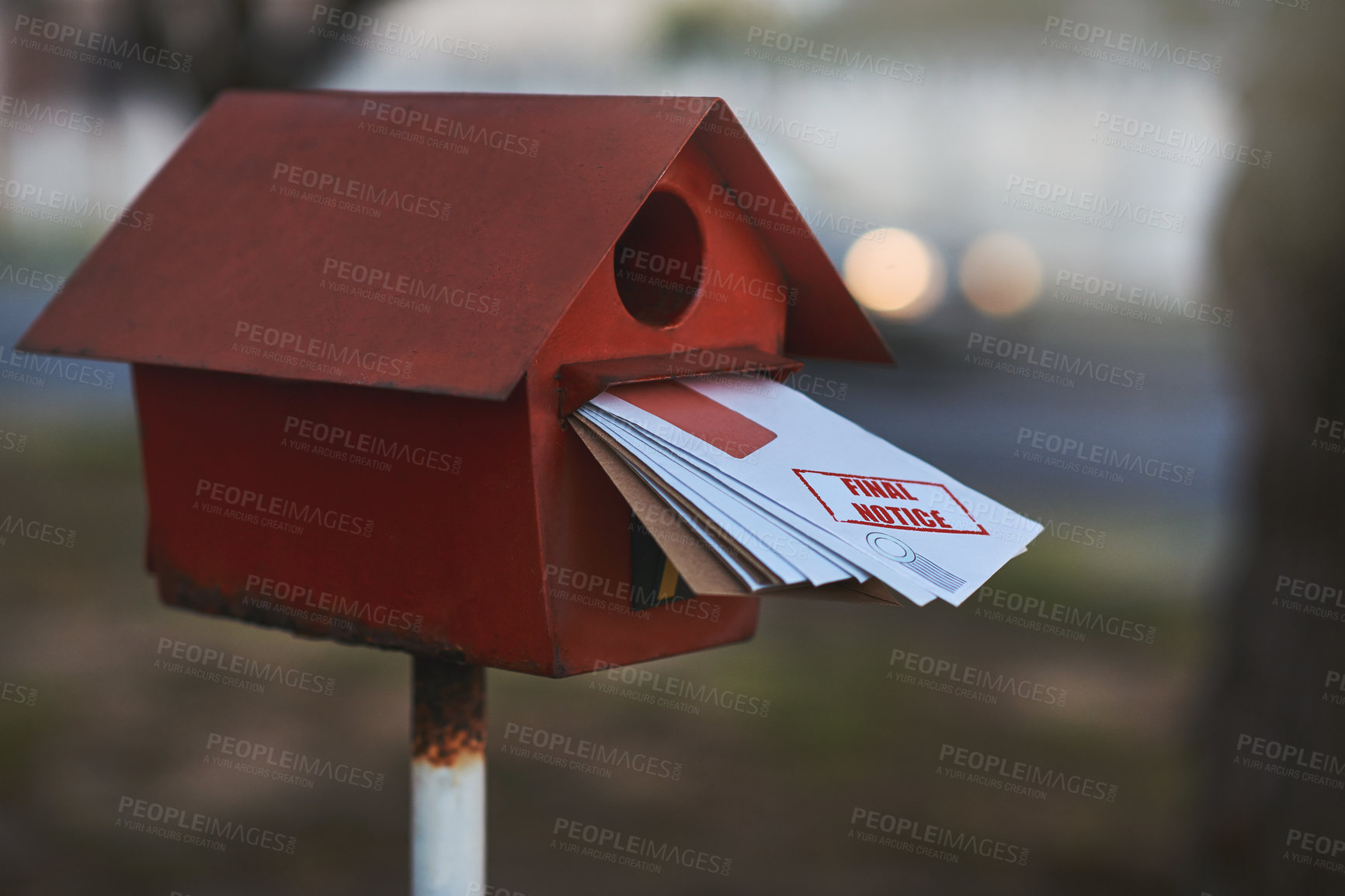 Buy stock photo Cropped shot of letters in a letter box