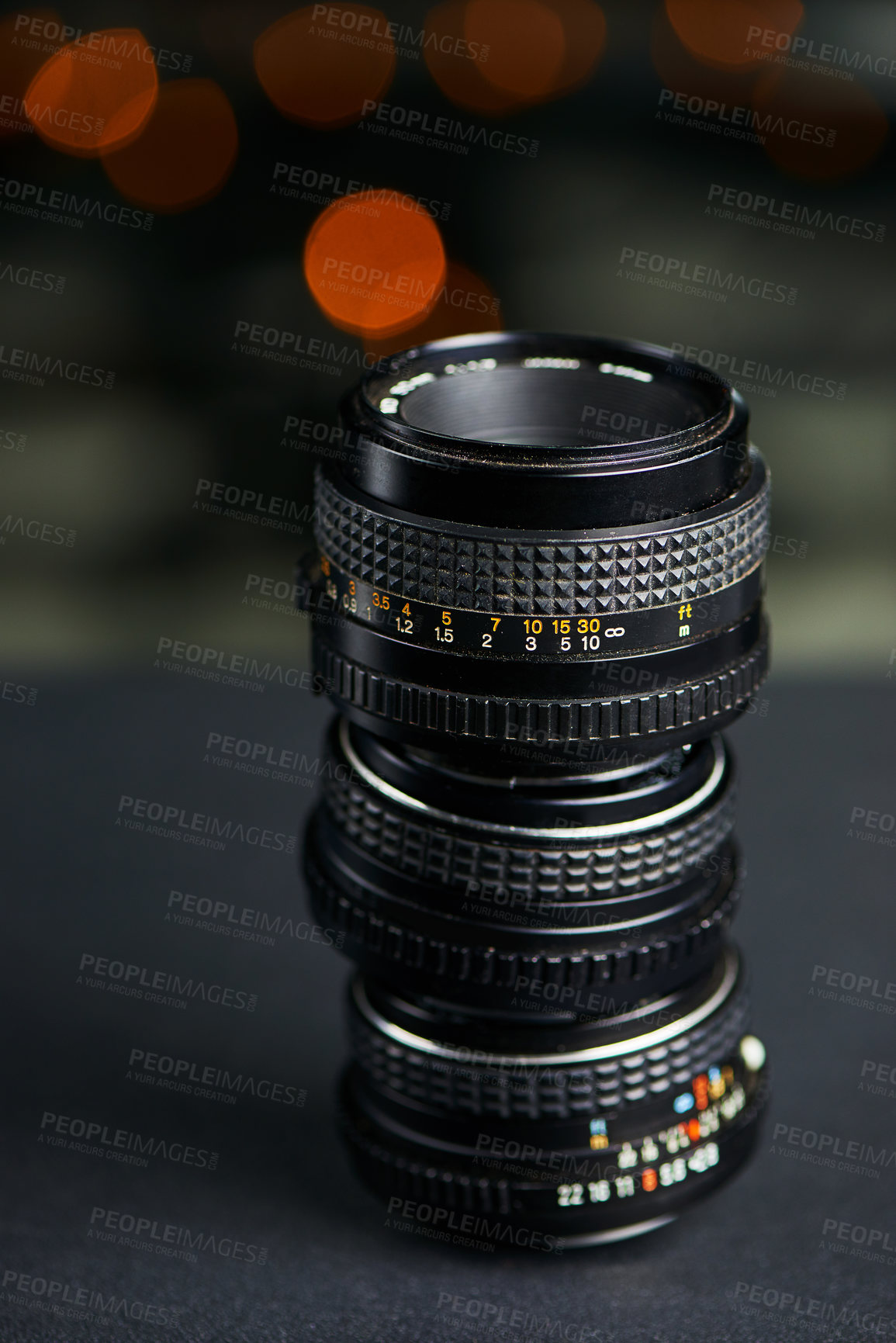 Buy stock photo Group, camera lens and tools for photography, tech and gear for creativity with focus, visual and accessories for zoom. Collection, stack and photographer equipment, product for art and media