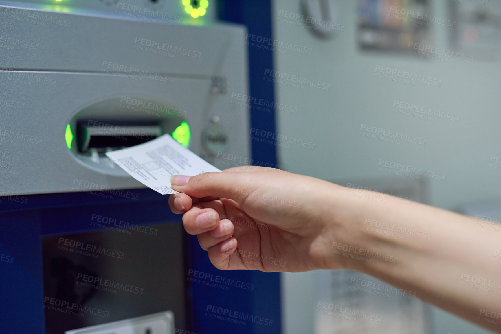 Buy stock photo Cropped shot of an unrecognizable person inserting a ticket into a meter