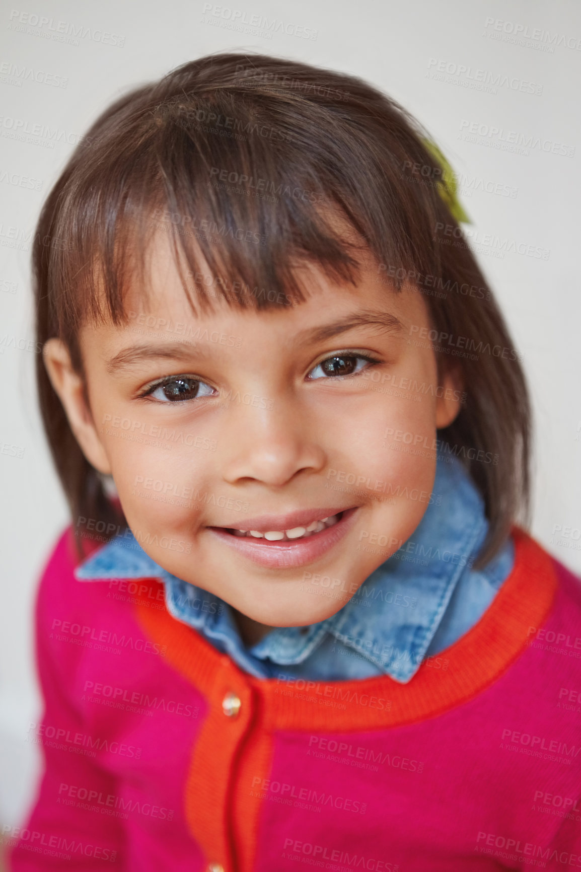 Buy stock photo Portrait of a happy little girl