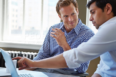 Buy stock photo Cropped shot of businessmen working in their office