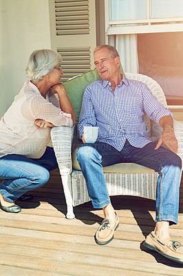Buy stock photo Cropped shot of a senior couple outdoors