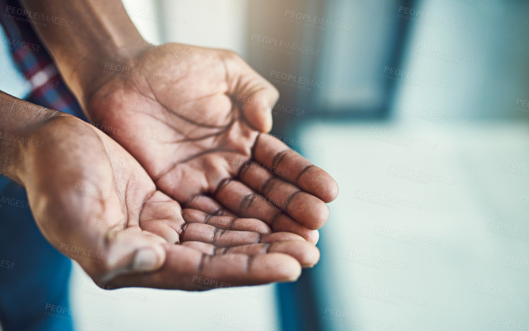 Buy stock photo Closeup shot of hands cupped together