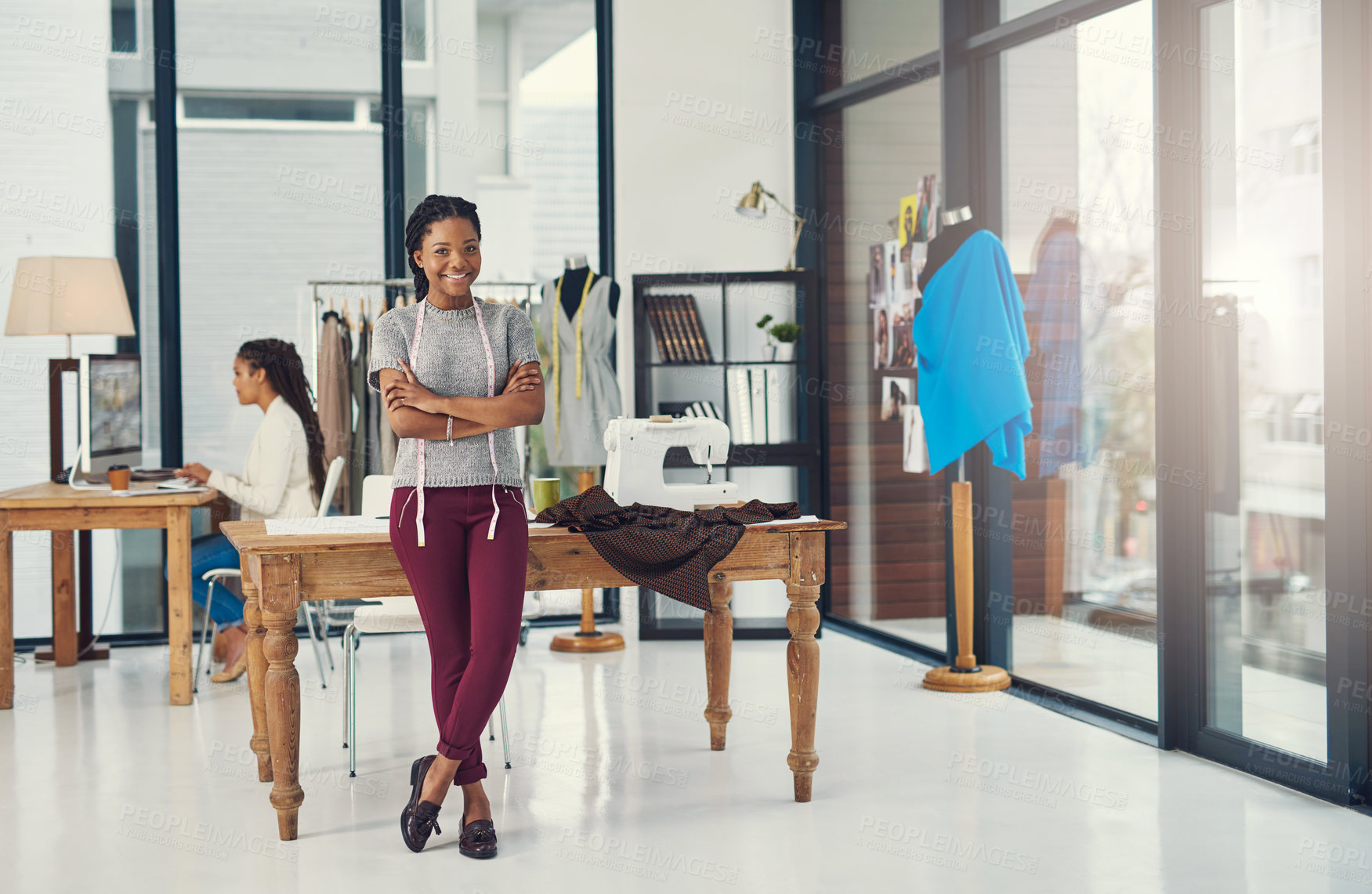 Buy stock photo Shot of a successful young fashion designer