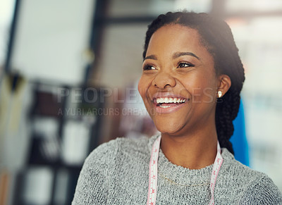 Buy stock photo Shot of a successful young fashion designer