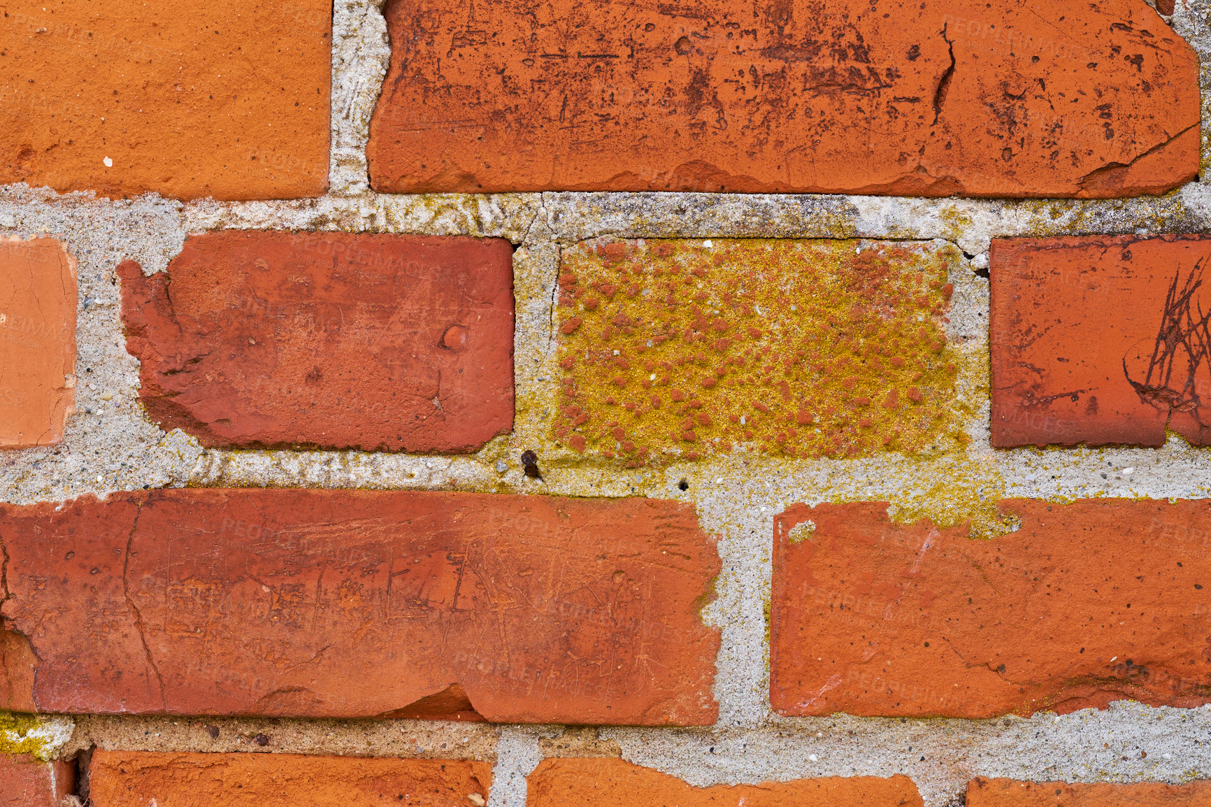 Buy stock photo A photo of a very old brick wall