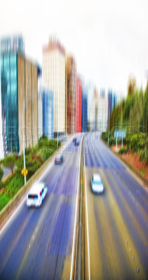 Buy stock photo A Motion blurred vehicle in  high speed