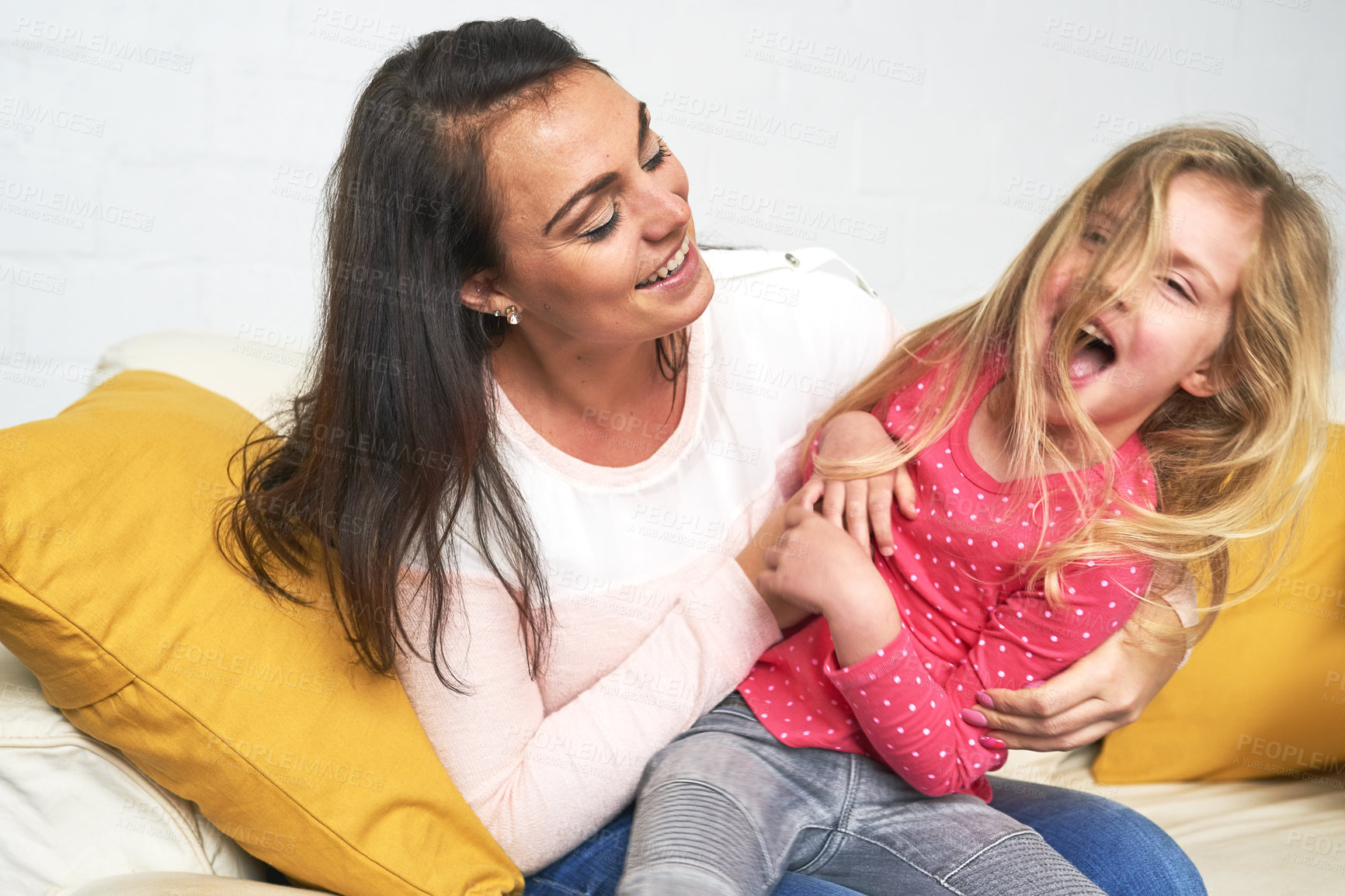 Buy stock photo Cropped shot of a mother and her young daughter