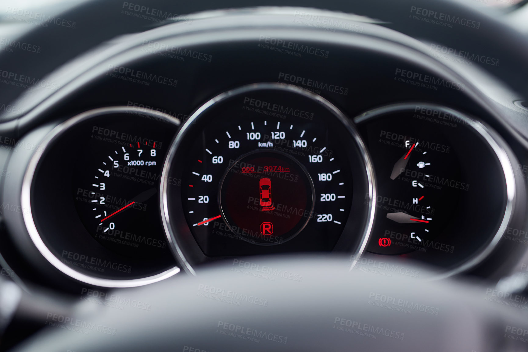Buy stock photo Closeup shot of a dashboard inside a motor vehicle