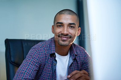 Buy stock photo Cropped portrait of a young designer in the office