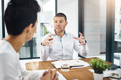 Buy stock photo Meeting, partnership and business people in office with documents for corporate stock market research. Discussion, collaboration and team of financial advisors with paperwork for company budget plan.