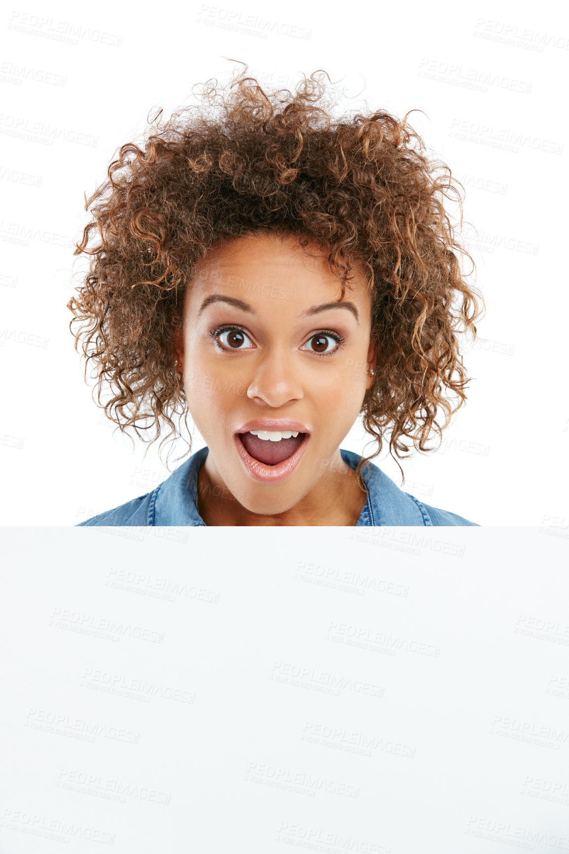 Buy stock photo Cropped shot of a young woman holding a placard