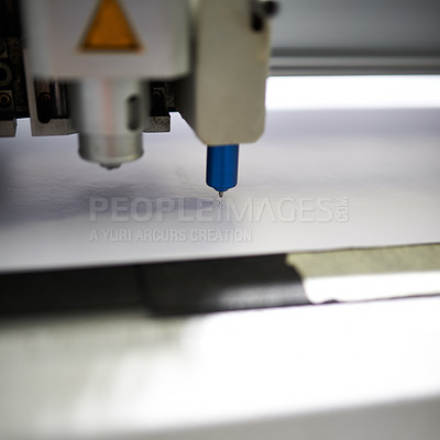 Buy stock photo Background, printing and factory for media industry, distribution and publication. Industrial, printer and machine for production, newspaper and magazine with packaging, machinery and equipment